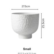 Small white raised bowl planter dimensions 27.5 cm by 21.5 cm