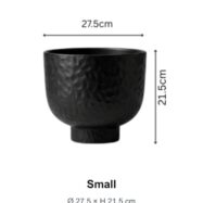 Small black raised bowl planter dimensions 27.5 cm by 21.5 cm