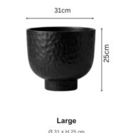 Large black raised bowl planter dimensions 31 cm by 25 cm