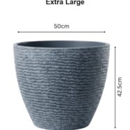 Extra Large blue gray stone textured round planter dimensions