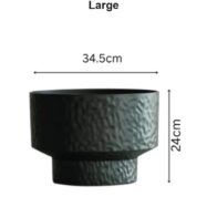 Large black hammered round planter dimensions