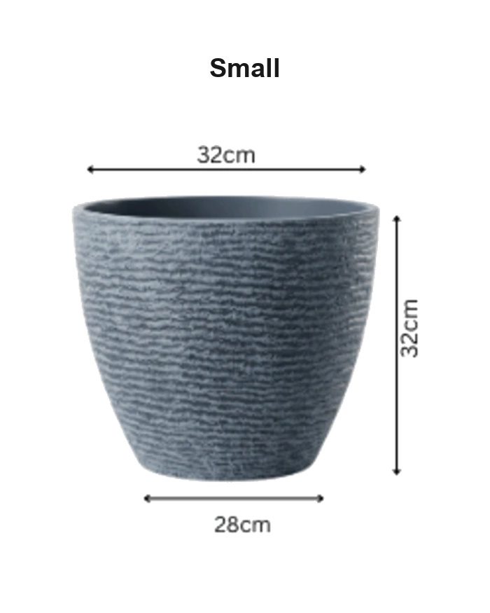 variation-small-stone-textured-round-planter-blue-gray Small blue gray stone textured round planter dimensions